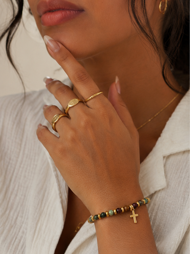 Cross Bracelet "Romans 8:28"
